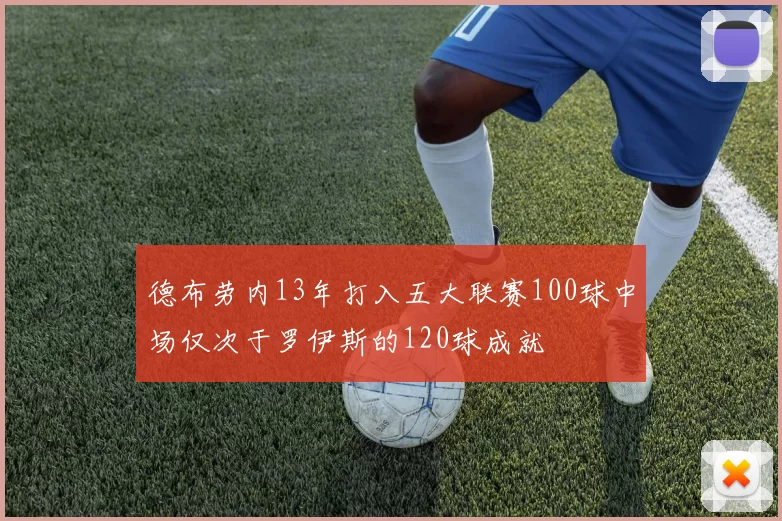 德布劳内13年打入五大联赛100球中场仅次于罗伊斯的120球成就